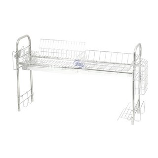 多功能不鏽鋼碗盤瀝水架，廚房收納置物架，碗筷瀝水架, 不鏽鋼色, 1個
