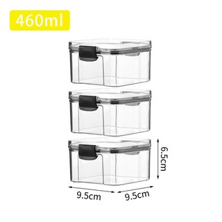 儲物首選帶蓋透明密封罐 食品級密封罐 幹果香料收納盒 五穀雜糧儲物罐 意麵麵條儲存罐 廚房分類整理密封罐, 1個, 460ml【店長推薦 買一送二】