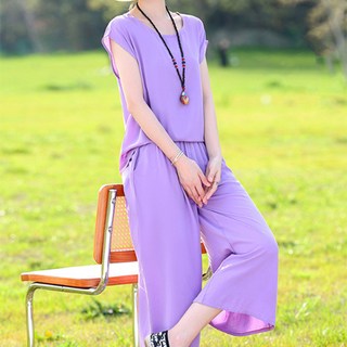 그린라이프 시원한 면 실크 상하 세트 냉감소재 아이스 쿨링 여성 여름 나시 바지 통기성 투피스 빅사이즈 편한옷 홈웨어 고무줄바지 밴드 라운드넥