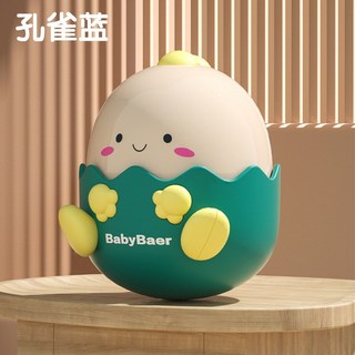 音樂玩具A2I 萌趣恐龍造型音樂夜光燈不倒翁，商檢合格，早教益智安撫玩具, 綠色（彩盒）內附3顆電池, 1個