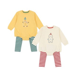 아가방 중계점 리고트 바디수트 세트 2Color (YELLOW CREAM) 23년 FW겨울신상 겨울 분위기 캐릭터 디자인 바디수트 팬츠 세트 7개월~24개월