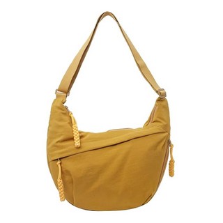 防潑水牛角斜背包 - 時尚簡約斜肩包/側背包 防潑水設計 多色可選, 黃色