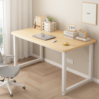 편안홈 튼튼한 사무용 컴퓨터 책상 철제 책상, 원목