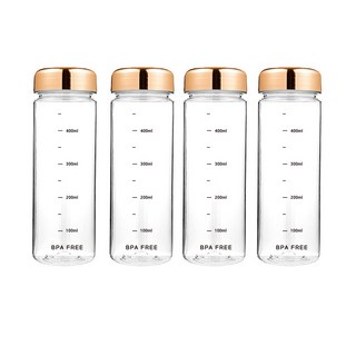 국산 메탈캡 블랙눈금 트라이탄 보틀, 4개, 500ml, 블랙눈금 골드메탈