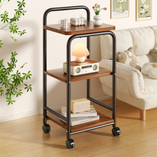 하이피러브 다용도 이동식 진열장 선반, 3단, 블랙