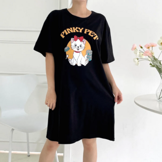 별별모아 반팔 루즈핏 순면 원피스 홈웨어 잠옷 실내복