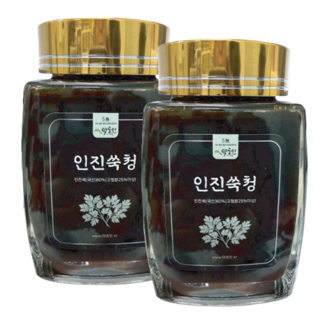 약초인 인진쑥청 대용량 국산 인진쑥 진액 무설탕, 500g, 2개