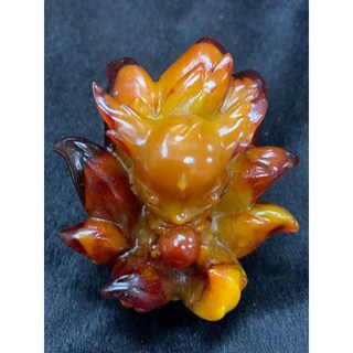 龍涎香Q版九尾狐仙精雕擺件，淡淡龍涎香獨特香味，精緻擺飾，守護愛情與人緣，提升空間美感, 1個