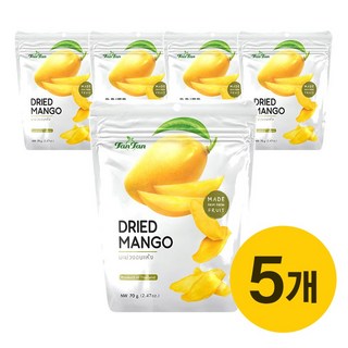 [백화점입점] 태국 건망고 슬라이스 말린 건조 망고 말랭이 건 말린 과일 원물 간식 탄탄망고, 5개, 70g