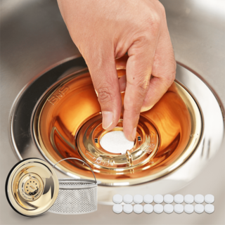 BNS 싱크싹싹 세정제 20개 스테인리스망 악취 벌레예방 싱크대 배수구세트, 1개, 골드