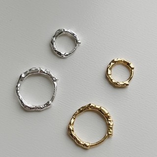 里托飾集 925純銀不規則皺摺耳骨耳環，現貨供應，簡約時尚設計