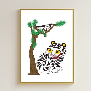 케이팝 데몬헌터스 사자보이즈 더피 모티브 전통 민화 호작도 까치 호랑이 텀블러 박물관굿즈 포스터