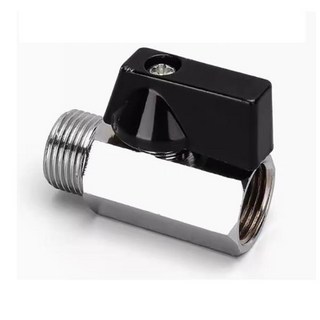 BSP 내부 및 스레드 전기 도금 황동 공압 미니 볼 밸브 스위치 커넥터 액세서리 1/4 인치 1PC, 01 Male to Male, 1개