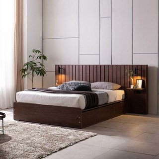 [삼익가구]메종 프리미엄 빅수납 호텔 침대(SB 라텍스 7존 독립스프링 매트리스-킹), 오크