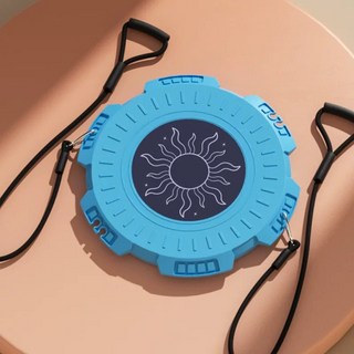 健腹扭腰盤 360 旋轉 居家健身器材 運動轉盤 扭腰器, 健腹扭腰盤+拉繩《天空藍》