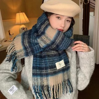 타타레오 도톰 보들 고급 겨울 체크 머플러 남녀공용 모조 캐시미어 커플 목도리 오버핏 TRO-20