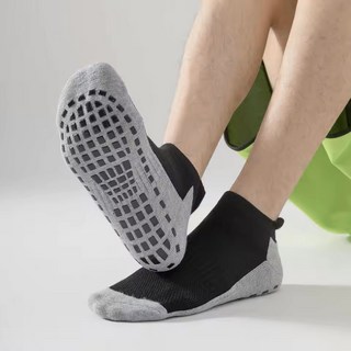 스포츠 발목 논슬립 양말 3족 - 트레킹 러닝 요가 테니스, 검정, 1세트