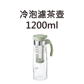 HARIO 日本 茶壺 冷水壺 泡茶壺 玻璃水壺 耐熱玻璃壺 冷泡壺 小日驚奇, 1個, 耐熱濾茶壺-淺綠色, 淺綠色