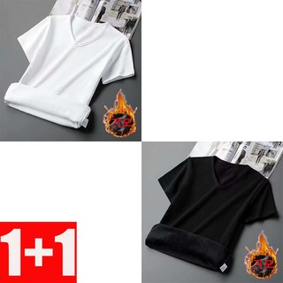 지고다그 1+1 남성 겨울 보온 반팔 V넥 기모티 두꺼운 데일리 이너웨어 YZH74866