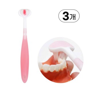 덴티미 3핏 키즈 칫솔, 3개, 1개입, 핑크