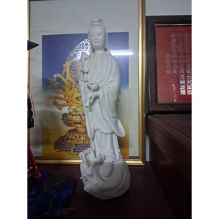 精緻白瓷送子觀音神像 居家佛堂擺飾 佛教藝術收藏品