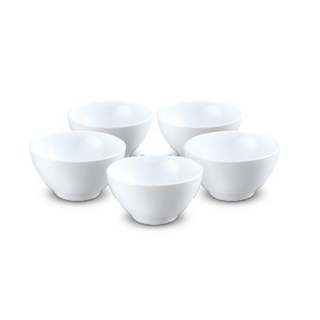 白玉玻璃碗五件組-SP-2307, 1個, 白色
