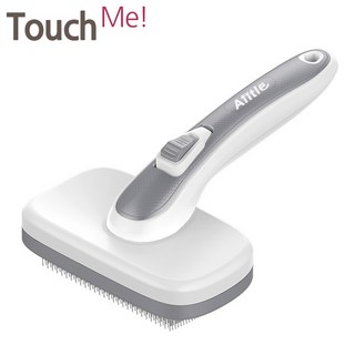터치미 Aiitle 고양이 강아지 컬뭉치 브러쉬 그루밍 원터치 쉬운 손질 털갈이, 1개, 화이트 펫 브러쉬