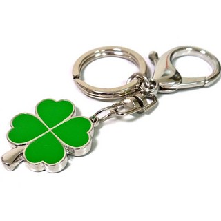 綠色幸運草包包掛飾鑰匙圈, 1個