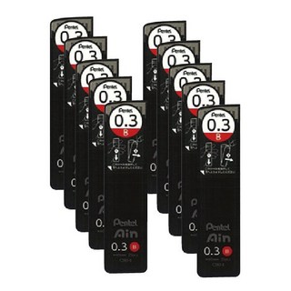 Pentel 飛龍 Ain 0.3mm 自動鉛筆 筆芯 25入/筒 10筒/盒 C283系列, 1個, C283-B