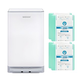 매직캔 스텔라 휴지통 21L + 리필 250R4B 4p 세트, 화이트 + 민트