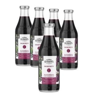 뉴질랜드 바커스 Barkers 이뮤니티 블랙커런트 & 보이젠베리 과일시럽, 5개