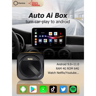 Ownice카플레이 Ai 박스 무선 동글 안드로이드 미니 박스 4G 64G LTE 128G GPS 아우디 Bmw 마즈다 VW 포드 볼보 토요타, [2] A3 4G 64G
