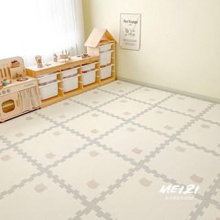 防撞巧拼地墊 兒童爬行墊 寶寶遊戲墊 加厚XPE材質 安全無毒 拼接地墊 客廳臥室適用, 1個, XPE加大升級美縫款丨夢想家：灰色,4片裝-60*60*2.0cm厚度【親膚