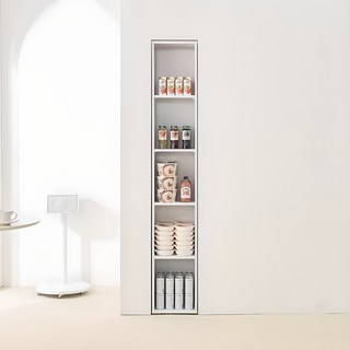 달리아 300 키큰 오픈 5단 주방수납장 냉장고 틈새장, 01. 화이트