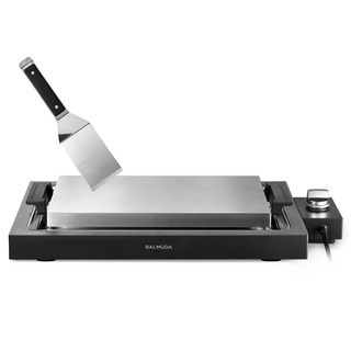 BALMUDA 발뮤다 더플레이트 프로 전기 그릴 철판, 블랙 + K10A-BK