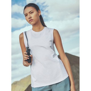 탑텐 밸런스 여성 여성탱크탑 여성나시 여성민소매 나시 민소매 달라붙지않는 시원한 쿨링 운동나시 스포츠나시 힙커버 고강도운동 러닝 헬스 에어홀 탱크 MBF5TL2200(화이트)