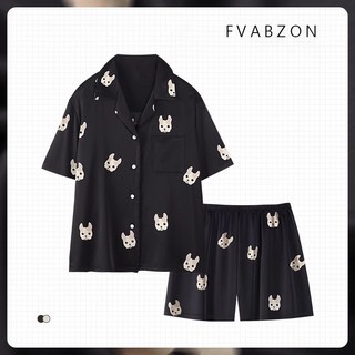 FvaBzon 남녀공용 여름 커플잠옷 실내복 상하세트 파자마