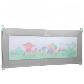 BabyBabe 升降式兒童用床邊護欄，單手操作，安全鎖設計，無段式升降，穩固耐用, 灰