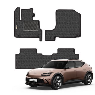 제네시스 GV60 본투로드 매쉬 코일매트 카매트 1+2열, 블랙