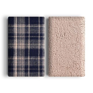 프리미엄 양털 전기담요 (레드그레이체크), B. 진한 파란색 그리드, A. S5060cm, B. M6072cm
