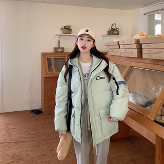 겨울 학원풍 빵 패딩 여 숏 한국판 루즈핏 패딩 후드 패딩