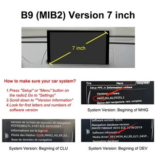 무선 Carplay 안드로이드 자동 무손실 설치 인터페이스 Audi A3 Q2 Q5L 2013-2018 후면 카메라 재생 모듈, 01 7-Inch MHIG DEV CLU