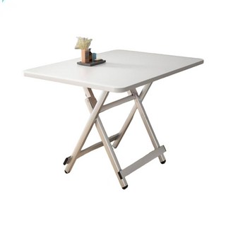 折疊桌餐桌 簡易家用 宿舍租房 寫字桌 便攜小方桌, 升级原木色+烤漆双杠+方管稳腿,发单独桌腿