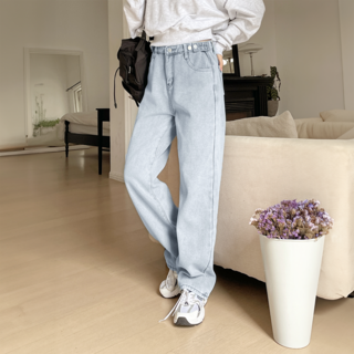 마이뚜뚜 여성용 겨울 방한 일자 기모 청바지