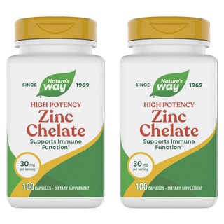 Nature's Way 然萃維 螯合鋅30mg膠囊, 100顆, 2罐