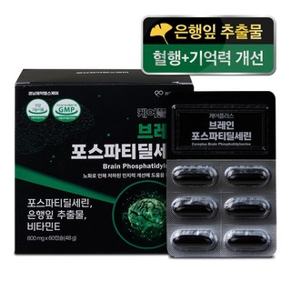 케어플러스 식약청인증 브레인 뇌영양제 포스파티딜세린, 2개, 60정