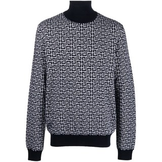 발망 모노그램 인타르시아 터틀 넥 스웨터