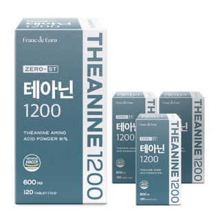 제로-스트 테아닌 1200 [함량 91%] HACCP 식약청인증, 4개, 120정