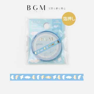 【莫莫日貨】BGM 2021 12月新品 金箔燙金系列 細幅 和紙膠帶 - 金色・白鳥 LSG095, 1個