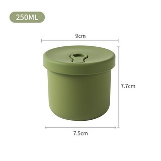 便攜式硅膠飯盒 大容量可微波爐加熱餐盒 食品級圓形便當盒 - 250ml/700ml, 1個, 小號 綠色, 綠色